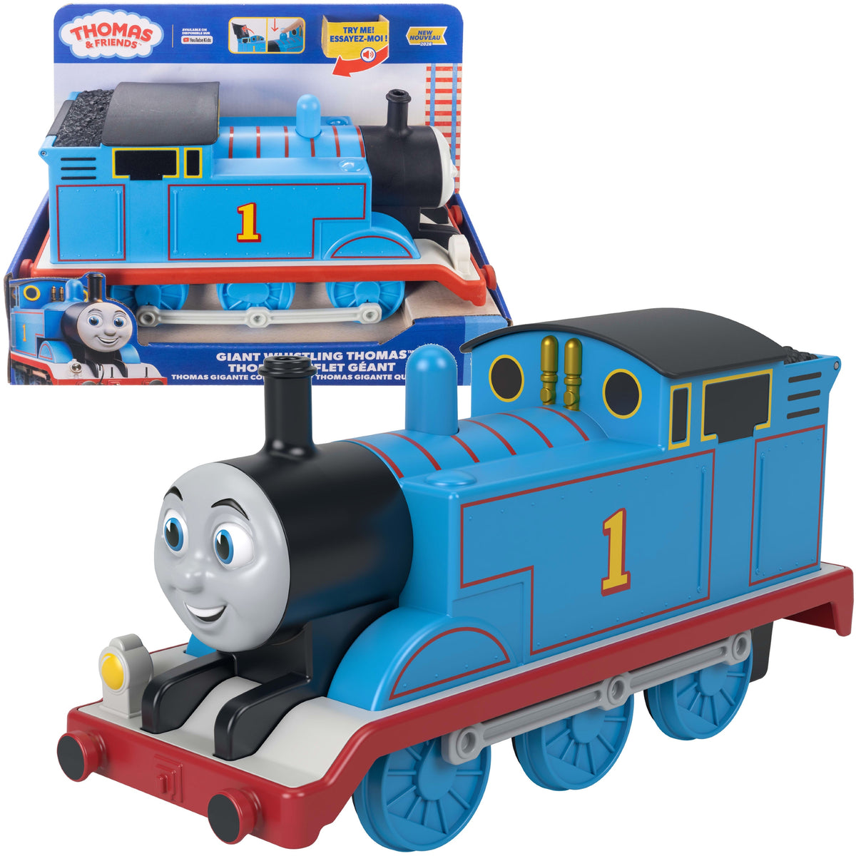 TOMEK AND FRIENDS LARGE WHISTLING TOMEK LOCOMOTIVE AND TRAIN 34 CM