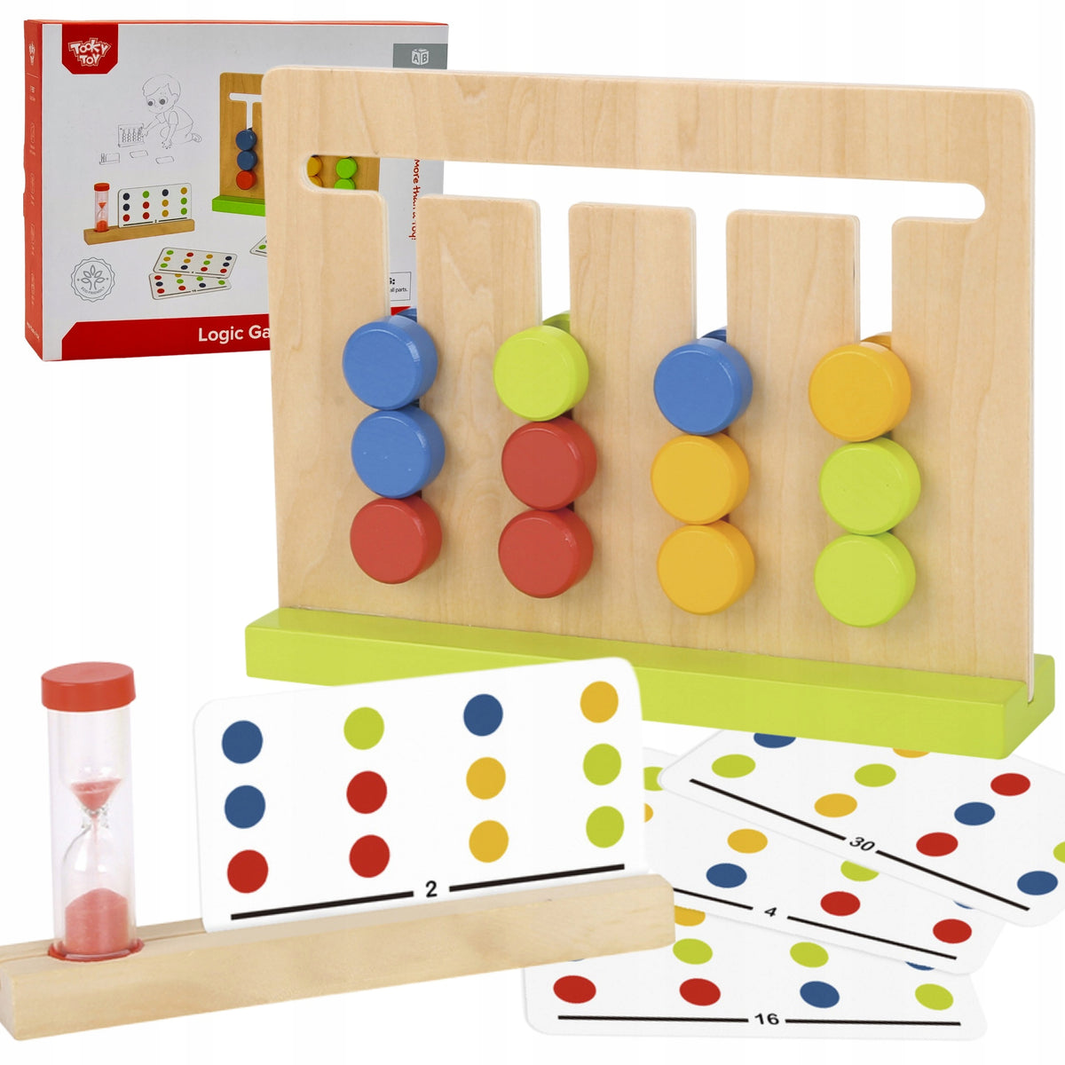 TOOKY TOY Puzzle Game for Time Colors 30 Patterns 18 el.