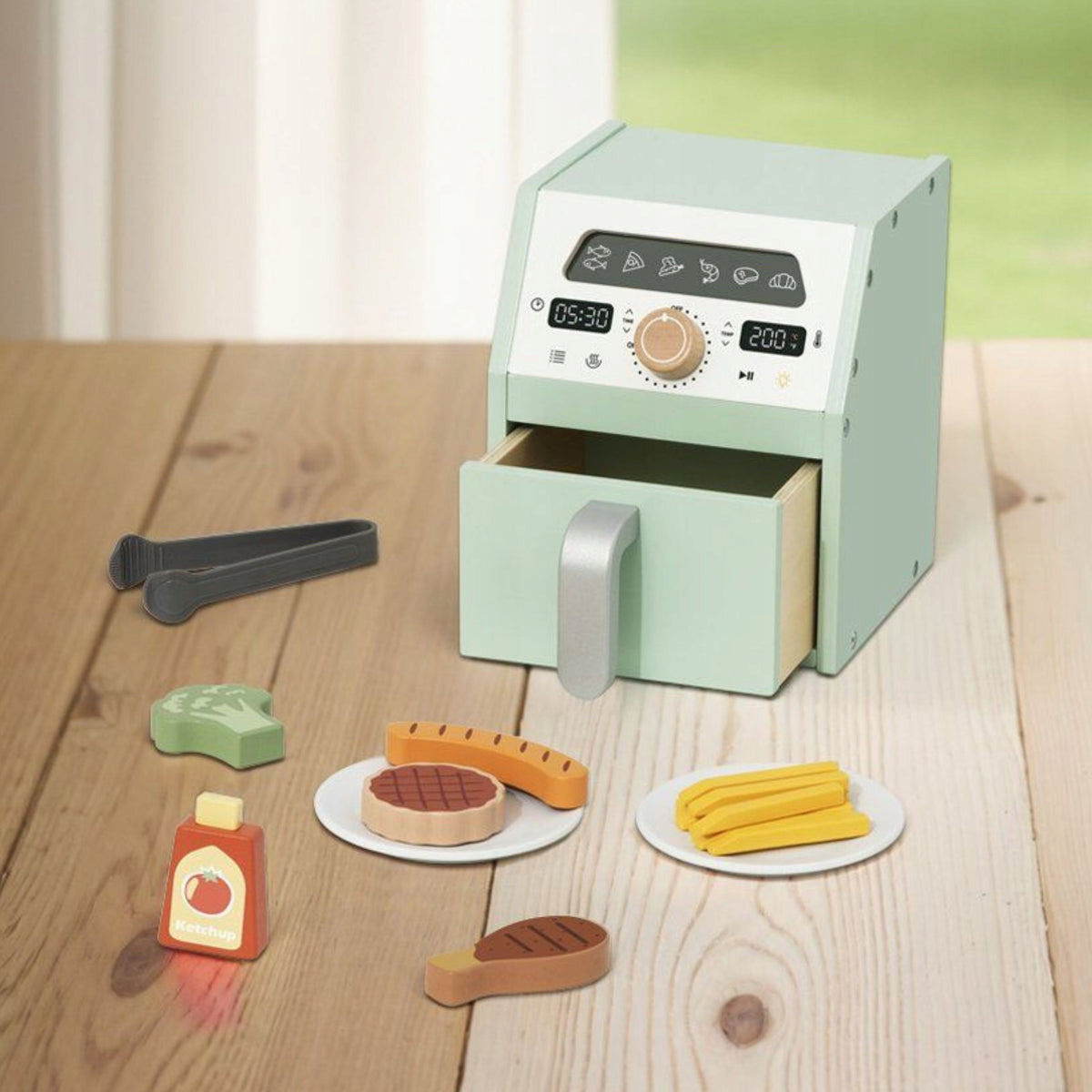 TOOKY TOY Wooden Air Fryer Fat Free Fryer Kid's age 3+ years