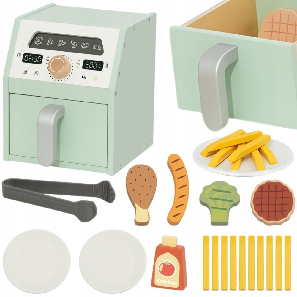 TOOKY TOY Wooden Air Fryer Fat Free Fryer