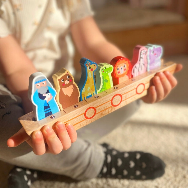 TOOKY TOY Wooden Puzzle for Children Noah and Animals Kid's age 3+ years