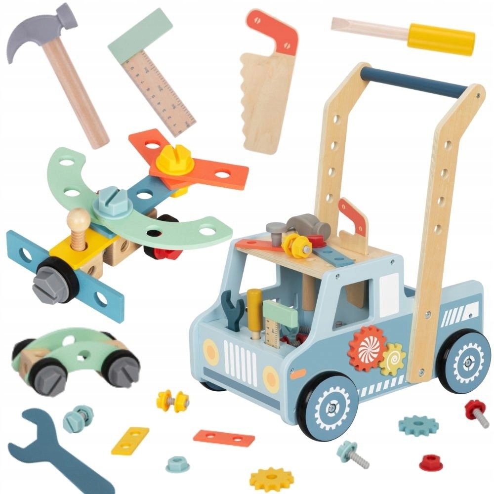 TOOKY TOY Wooden Walker Car Mini STEM Workshop