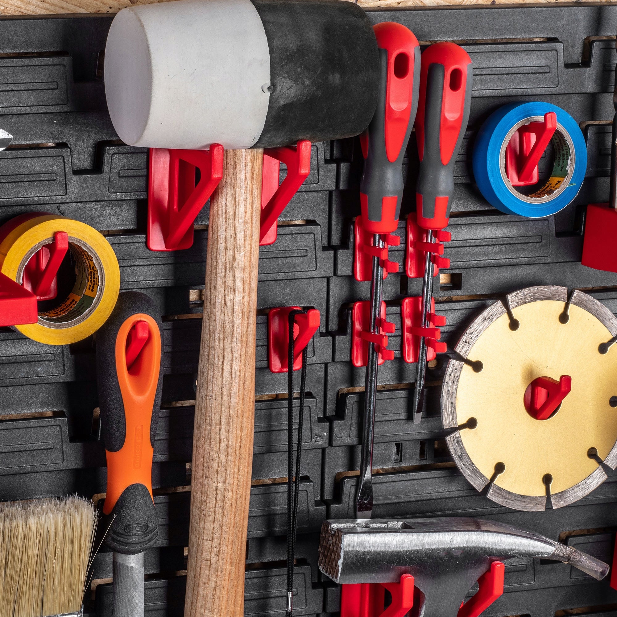 TOOL BOARD WORKSHOP WALL 156x78cm 95EL HANDLES LITTER BOXES GARAGE Additional features hangable fastening holes for elements