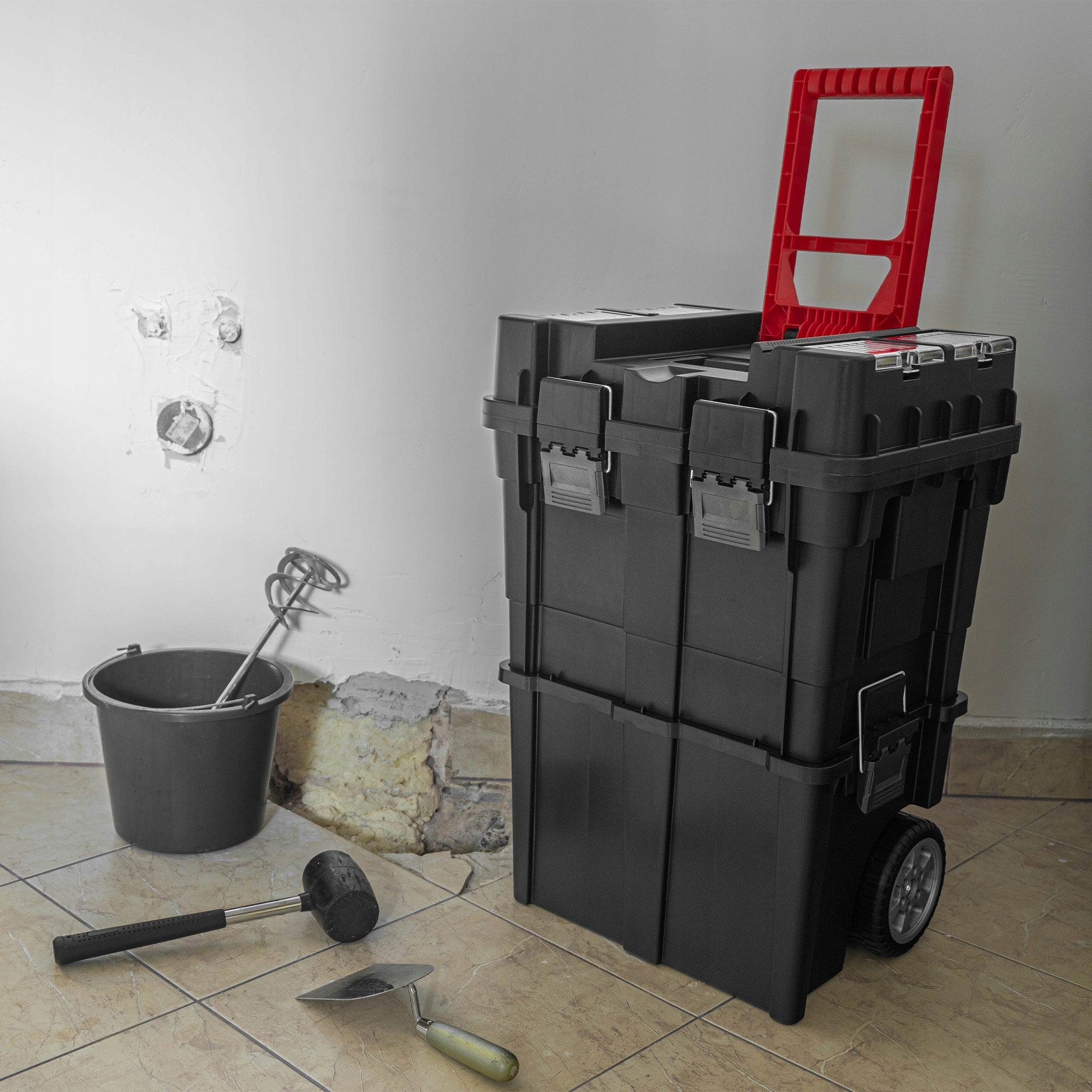 TOOL BOX ON WHEELS SUITCASE WORKSHOP BOX LARGE MODULAR Packaging status original