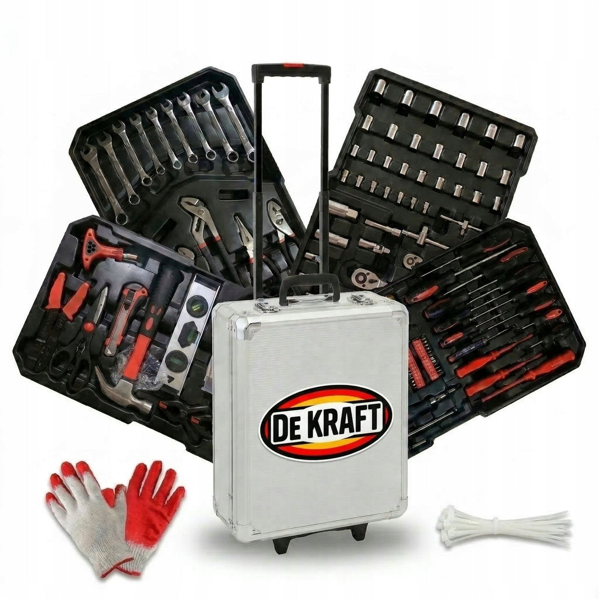 TOOL BOX SUITCASE TOOL SET 400 ELEMENTS DEKRAFT
