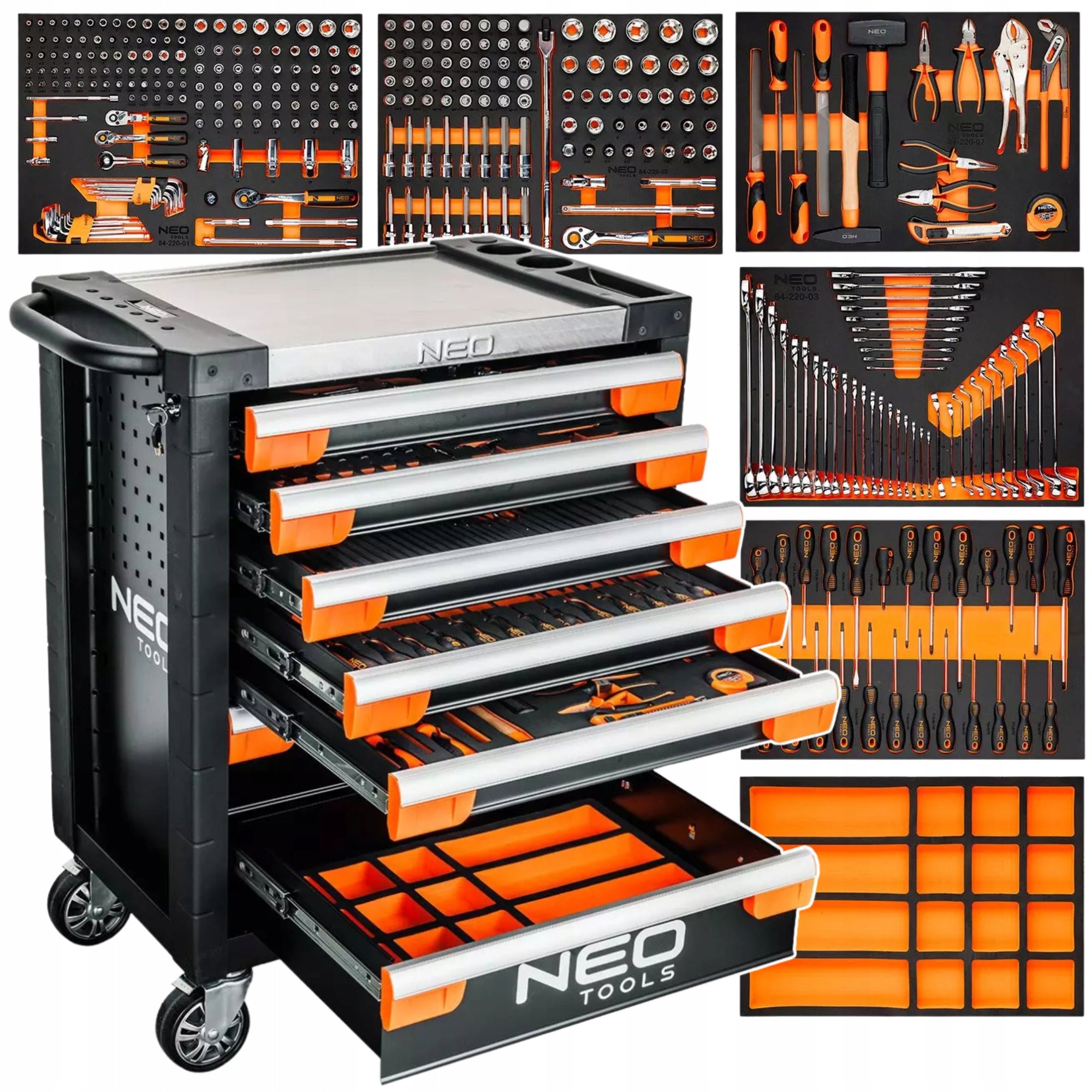 TOOL CABINET WITH EQUIPMENT PRO 330 EL. 7 DRAWERS NEO TOOLS