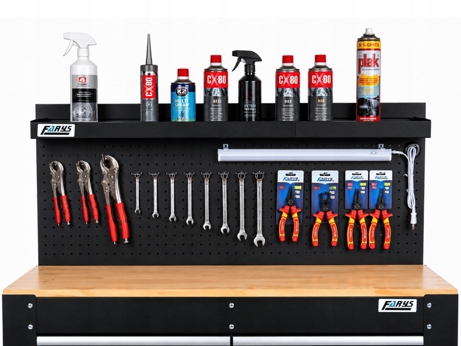 TOOL CABINET WORKBENCH WITH TOP 114x60 cm LED + HOOKS FARYS Brand Farys