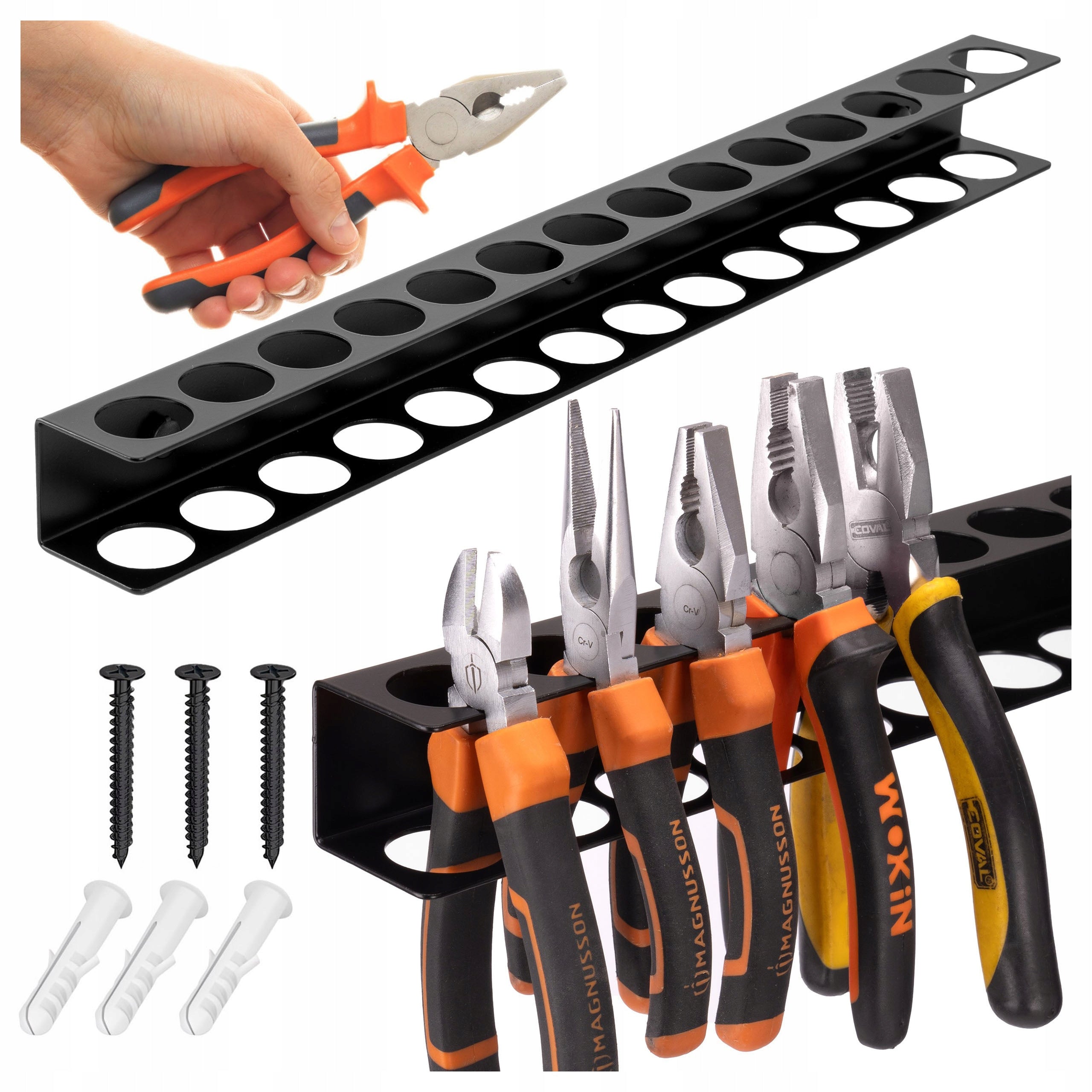 TOOL HANGER WALL COMBINERS FOR WORKSHOP BLACK METAL HANDLE