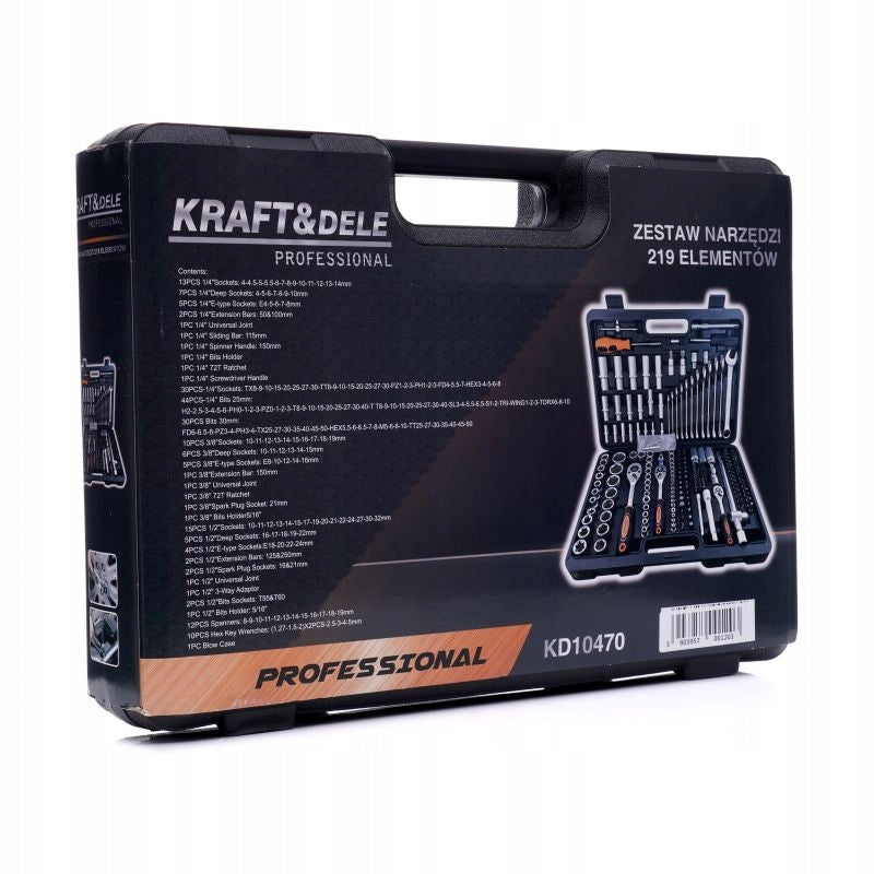 TOOL SET 219EL. SOCKET WRENCHES KD10470 Brand Kraft&Dele