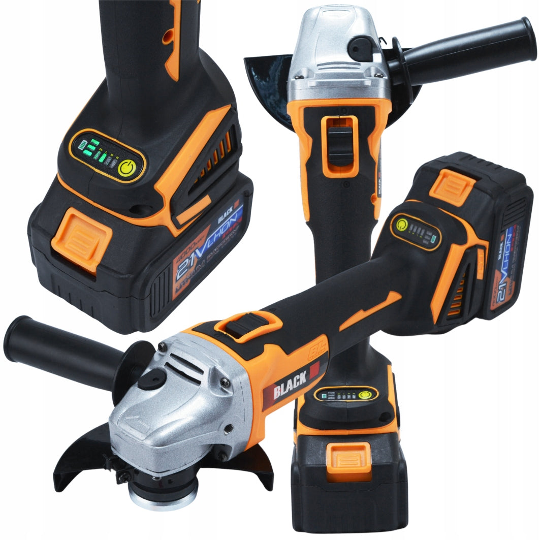 TOOL SET 2in1 GRINDER + IMPACT WRENCH 2X BATTERY 21V 3AH BLACK Brand Black