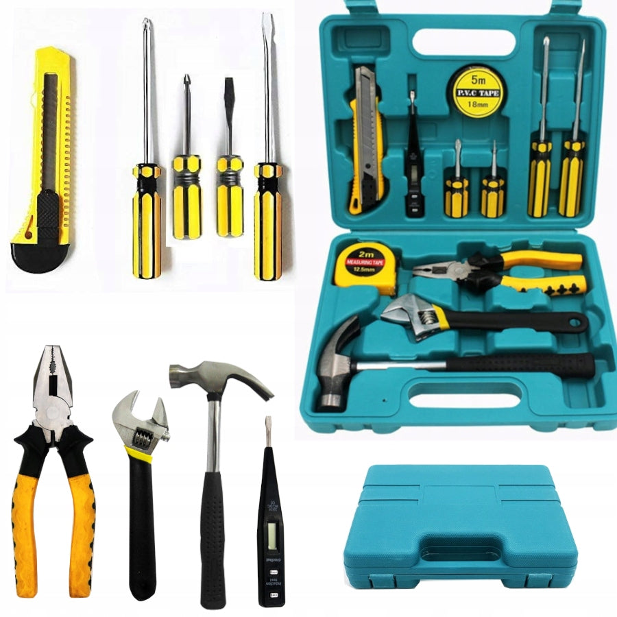 TOOL SET SCREWDRIVERS HAMMER 12 EL SUITCASE