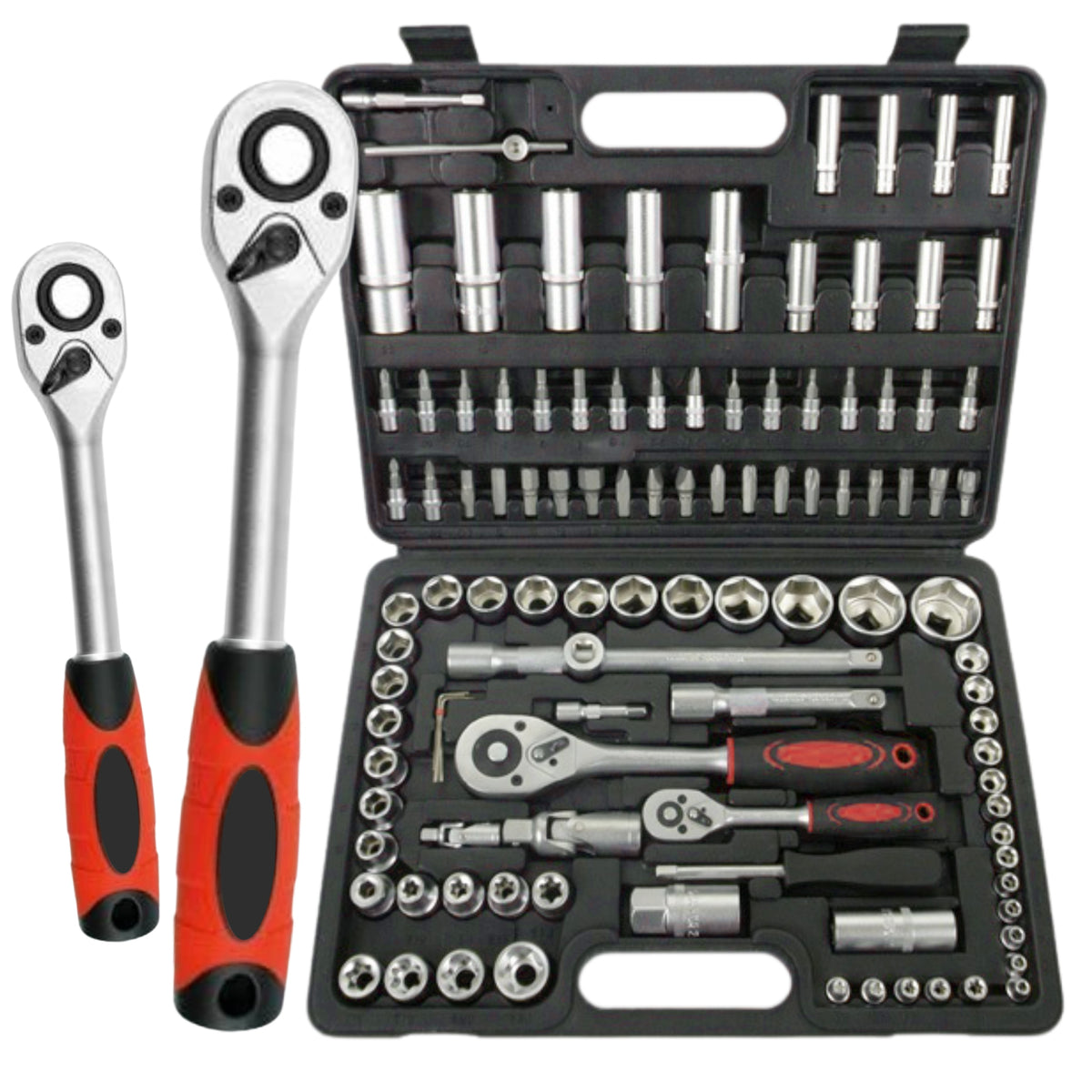 TOOL SET SOCKET WRENCHES 160 PCS 2 RATCHETS 1/2" 1/4 +YATO TORX EAN (GTIN) 0638097085985