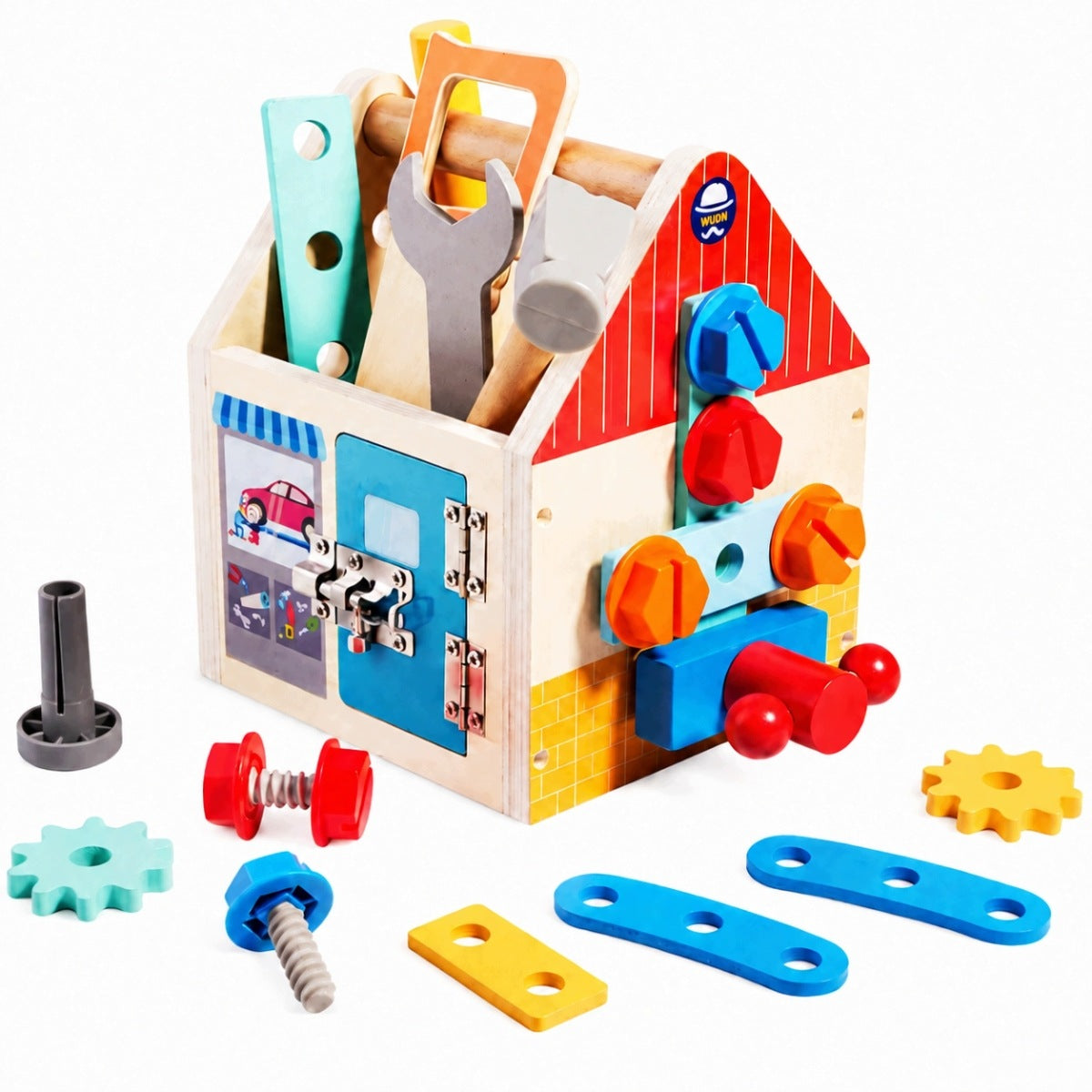 TOOLBOX CHILDREN MONTESSORI SCREWDRIVER CREATIVE WOODEN DIY