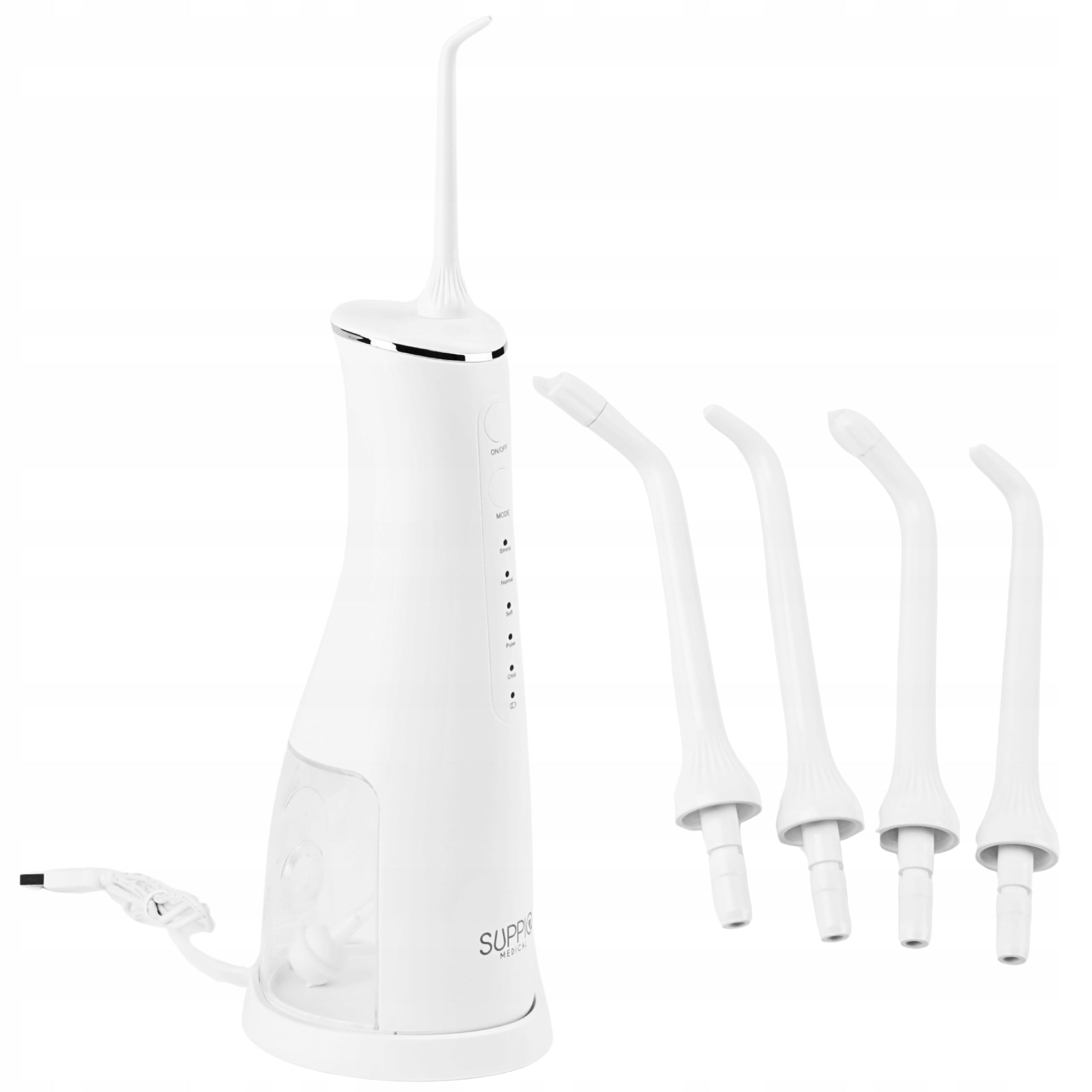 TOOTH IRRIGATOR 5 MODES 4 NOZZLES WIRELESS STRONG ELEGANT IRRIGATOR Color white