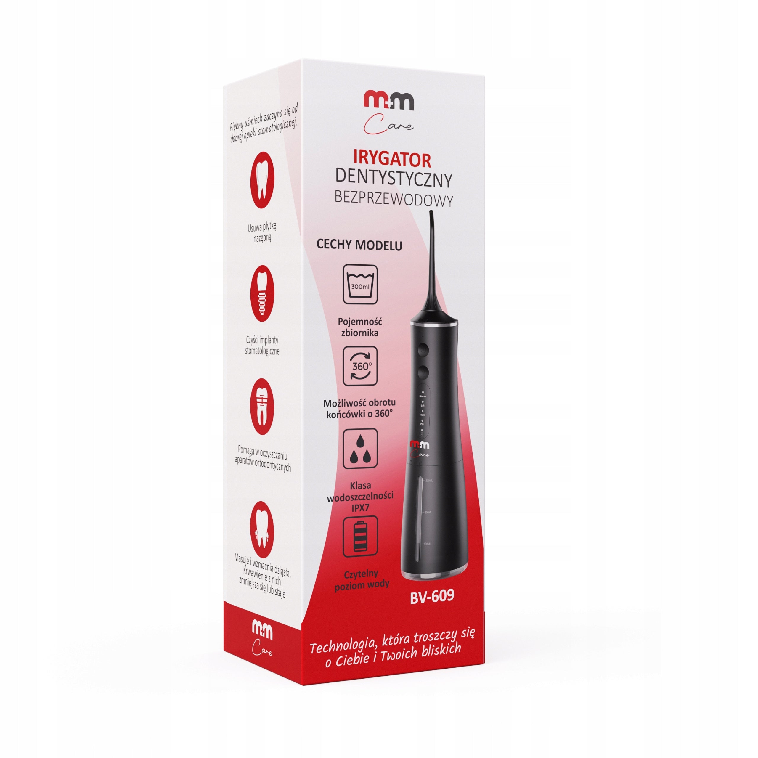 TOOTHBRUSH WIRELESS DENTAL M+MCARE FLOSSER 8 NOZZLES BLACK Kind wireless
