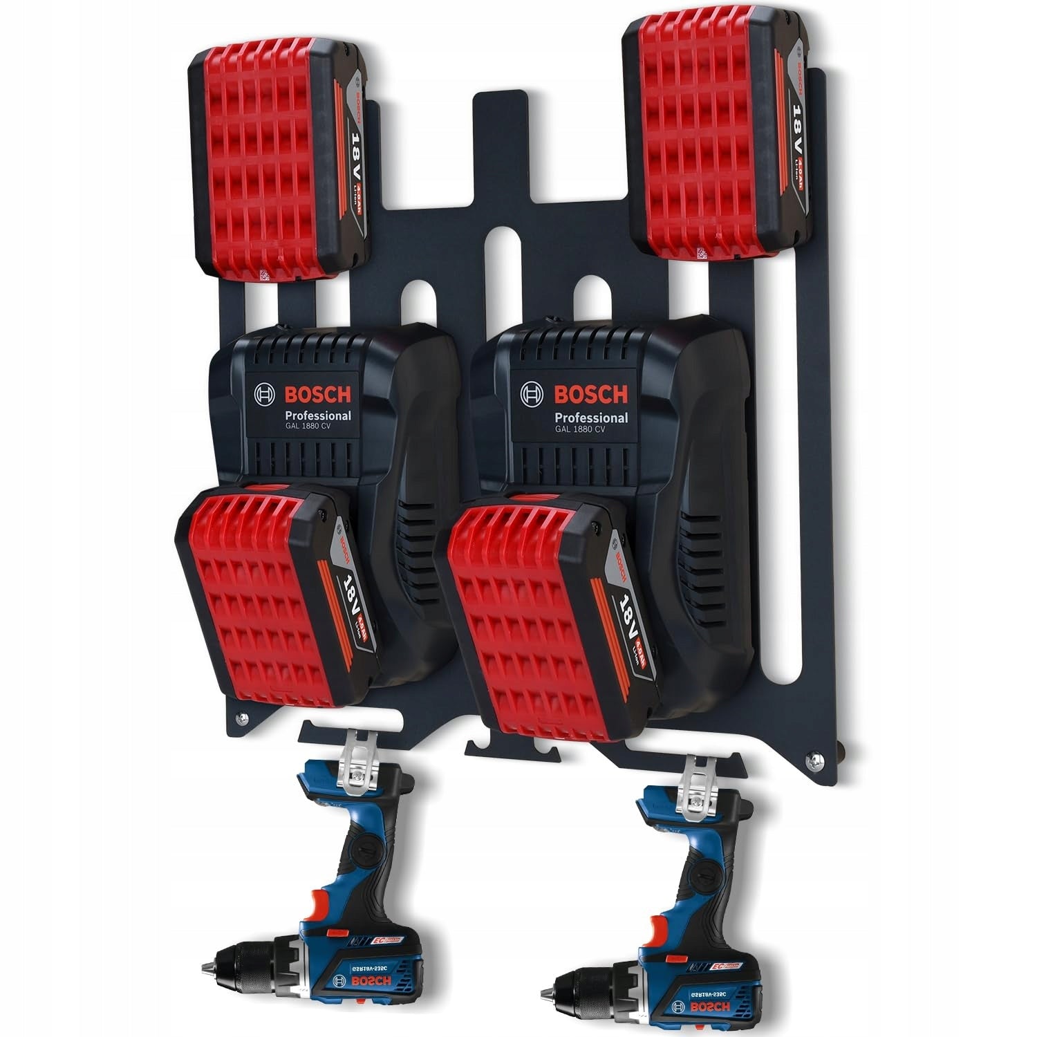 TOPOWN 3in1 Wall Mount for Bosch 18V Chargers and Batteries