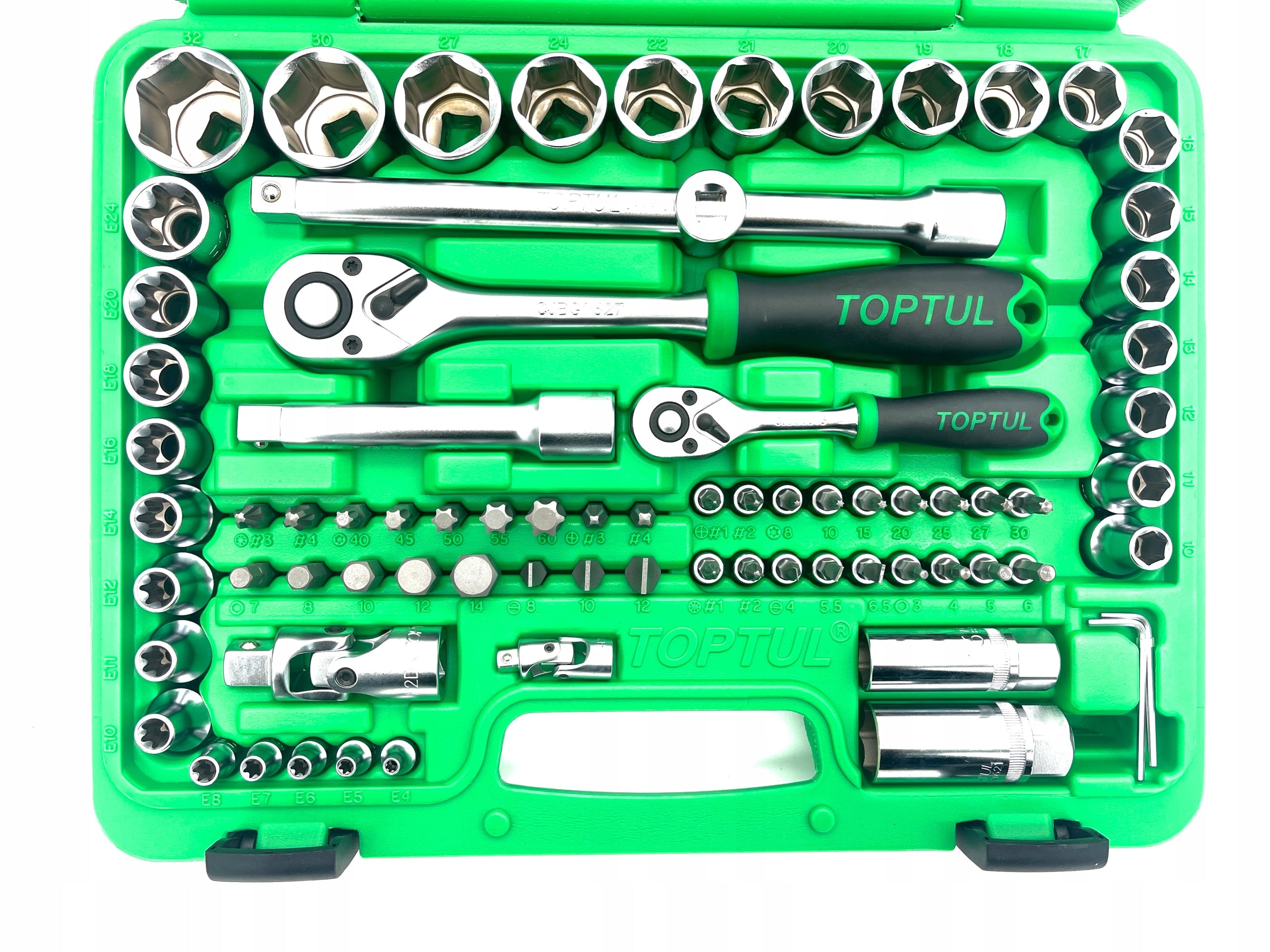 TOPTUL GCAI108R 108-Piece 1/4" 1/2" Tool Set Brand Toptul