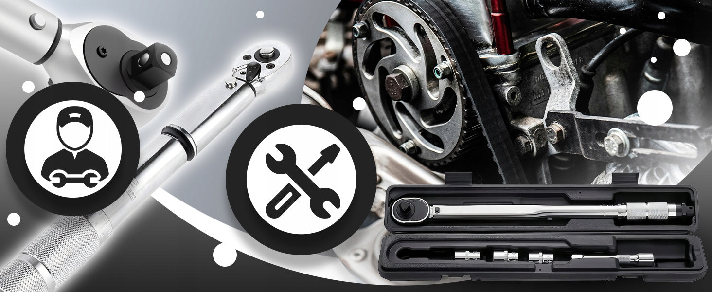 TORQUE WRENCH 1/2 28-210Nm + 3 CAPS 17,19,21 mm +- 4% + SUITCASE Packaging status original