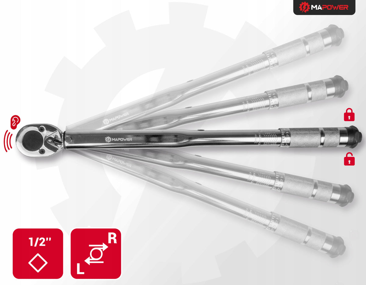 TORQUE WRENCH 1/2 28-210Nm FOR WHEELS CALIBRATION CERTIFICATE CRV LOCK Manufacturer code MPTW01