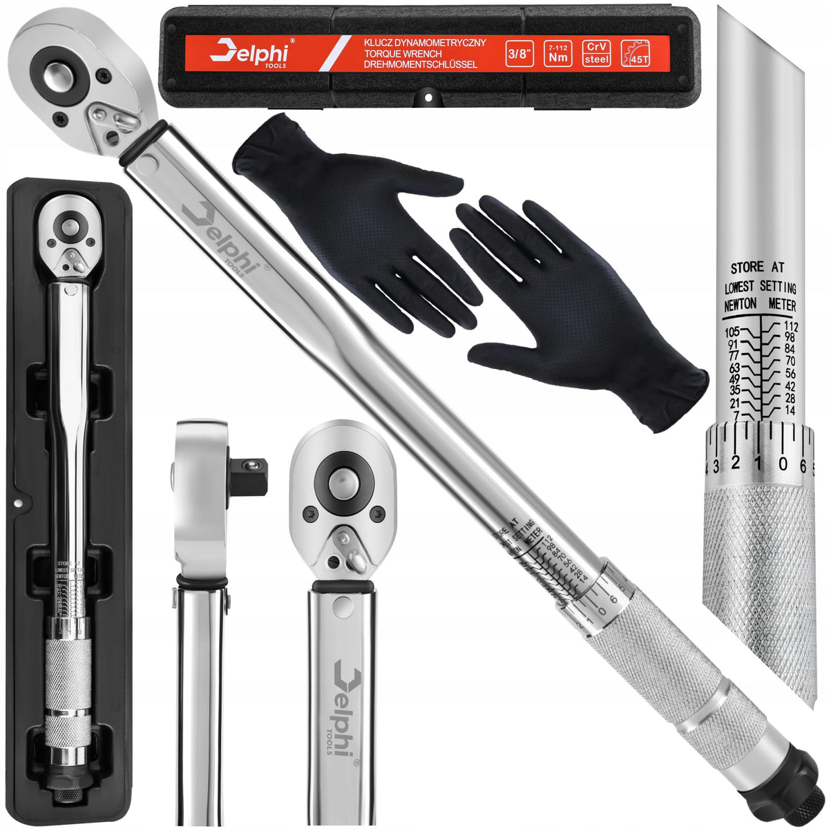 TORQUE WRENCH Delphi 7-112Nm 3/8" with LOCK STEEL CrMO +- 4%