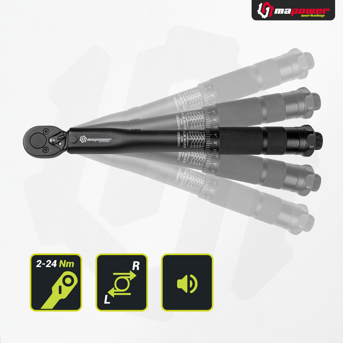 TORQUE WRENCH FOR BIKE 1/4' 2-24Nm CALIBRATION CERTIFICATE WITH LOCK Manufacturer code MAPOWERTW02