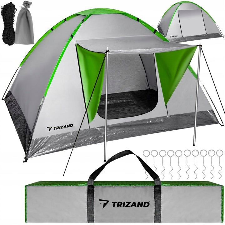 TOURIST CAMPING TENT 4 PERSONS FAMILY LARGE XXL CANOPY TRIZAND Manufacturer code NAMIOT KEMPINGOWY TURYSTYCZNY 4 OSOBOWY DUŻY