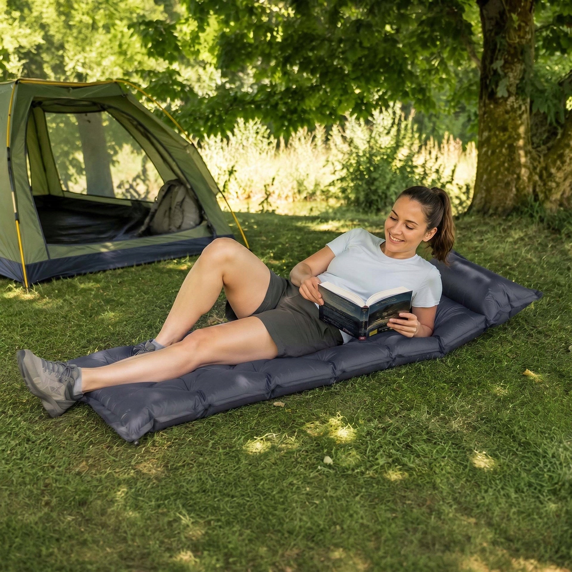 TOURIST SELF-INFLATING MAT WITH PILLOW 193 cm MATTRESS THICK Packaging status original