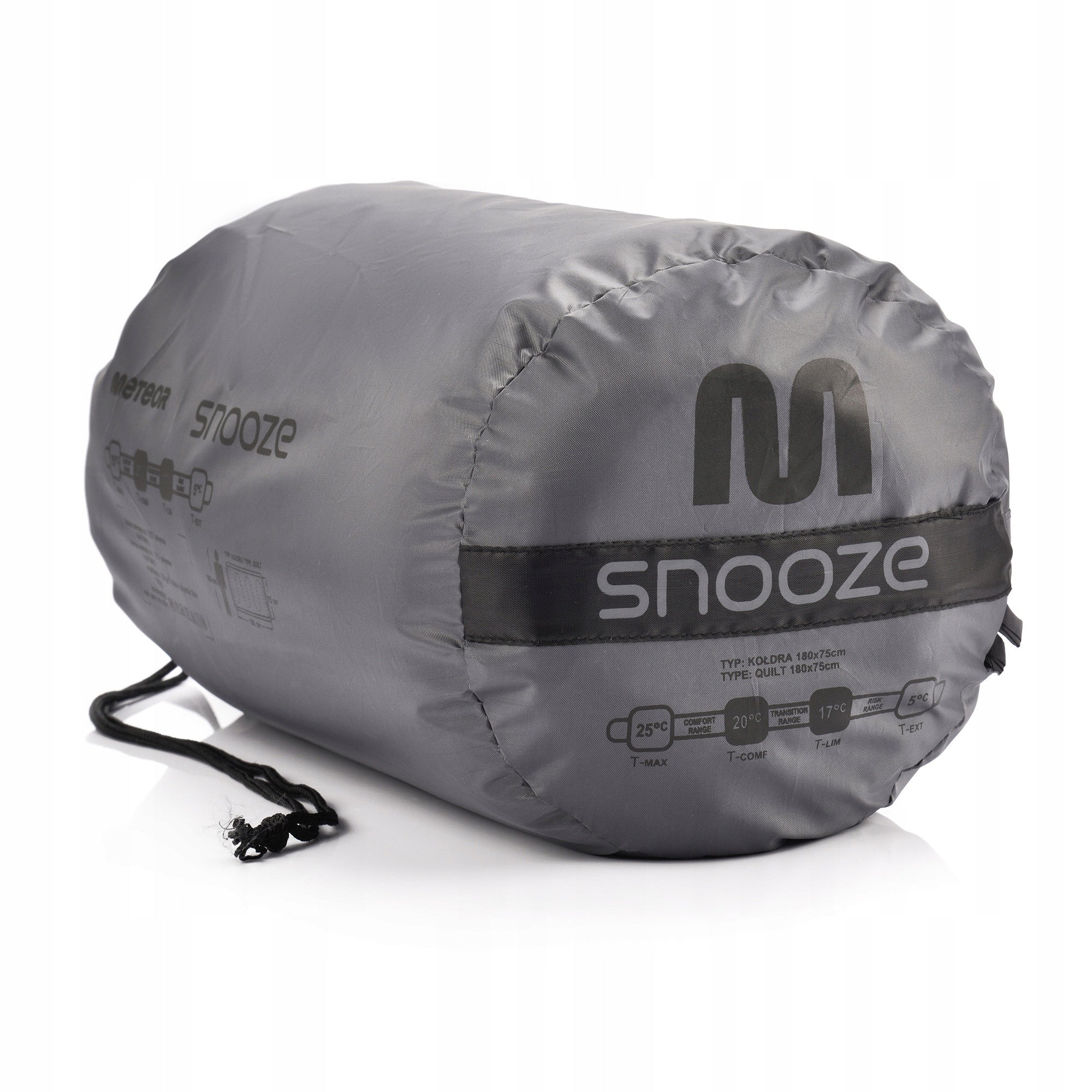 TOURIST SLEEPING BAG METEOR SNOOZE 180x75 duvet grey Brand Meteor