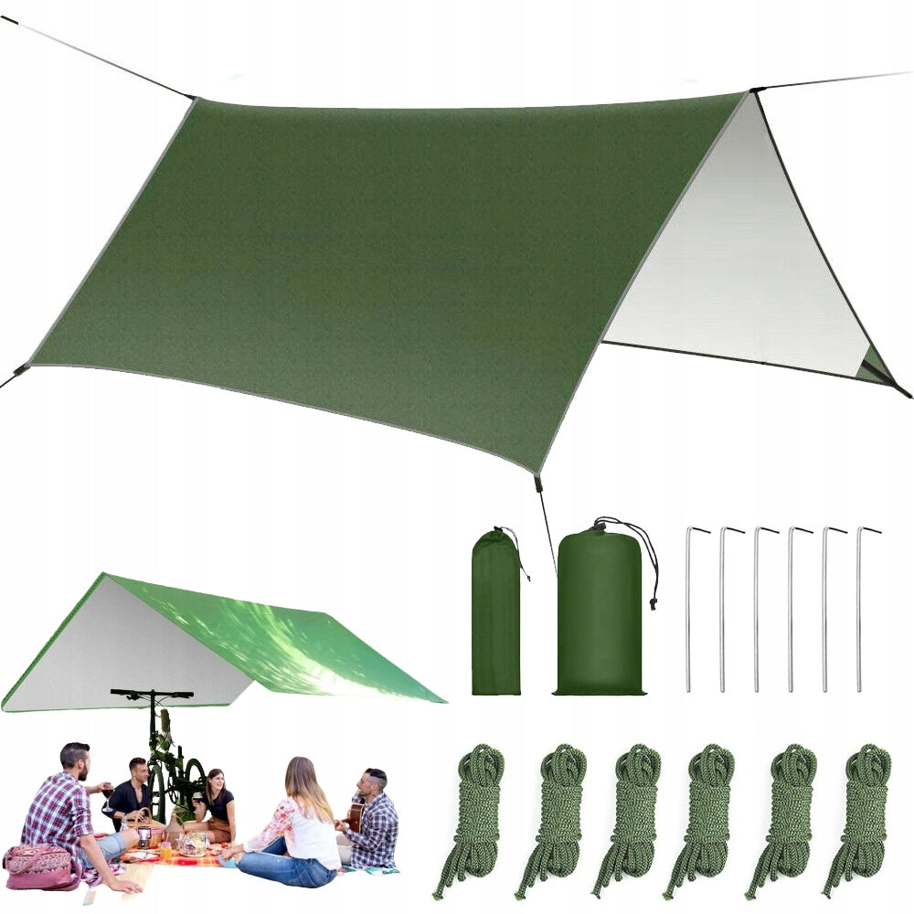 TOURIST TARP CAMPING SHEET PORTABLE UV 3X3M RAIN TENT