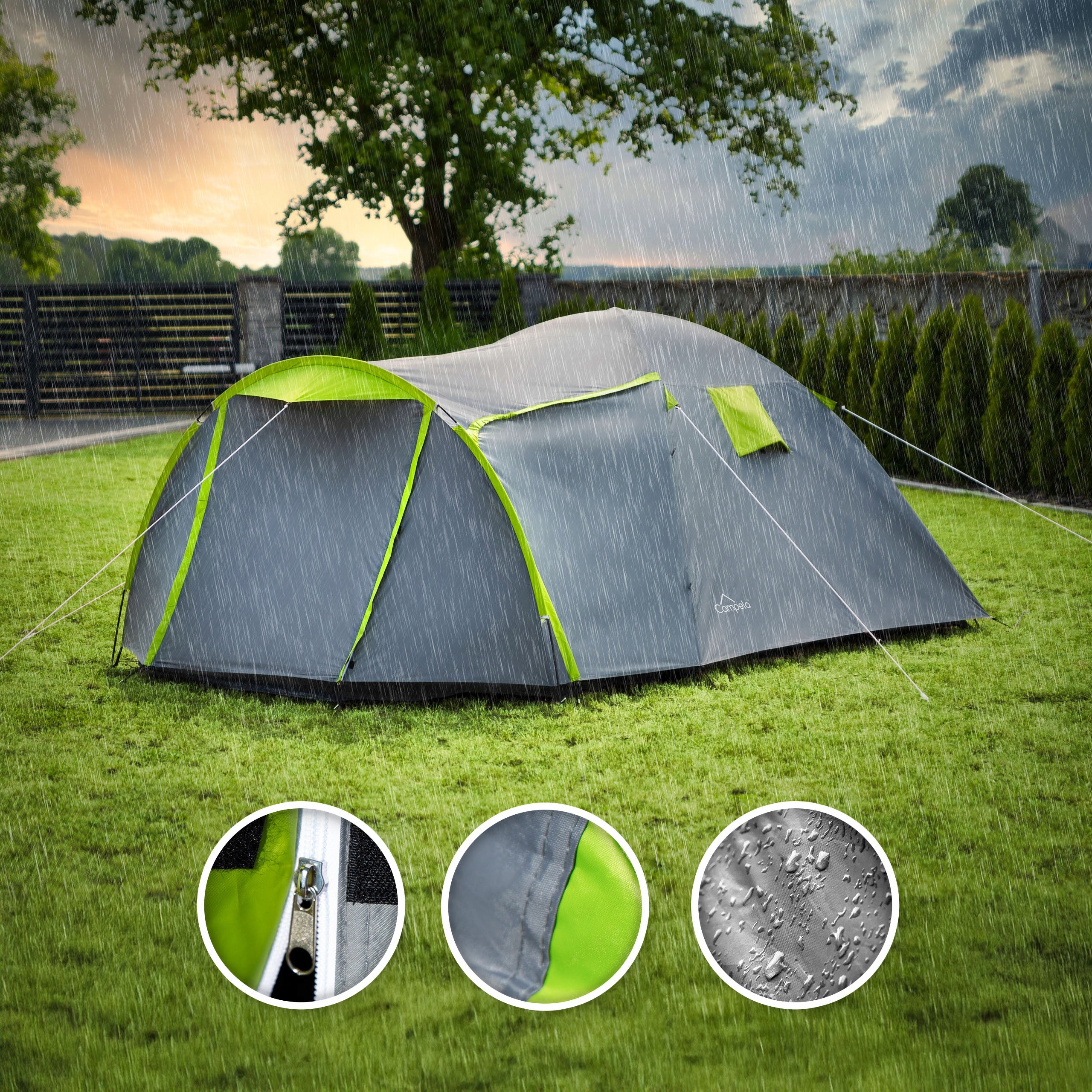 TOURIST TENT 4 PERSON FAMILY CAMPING WATERPROOF CAMPELA Model Tropical4