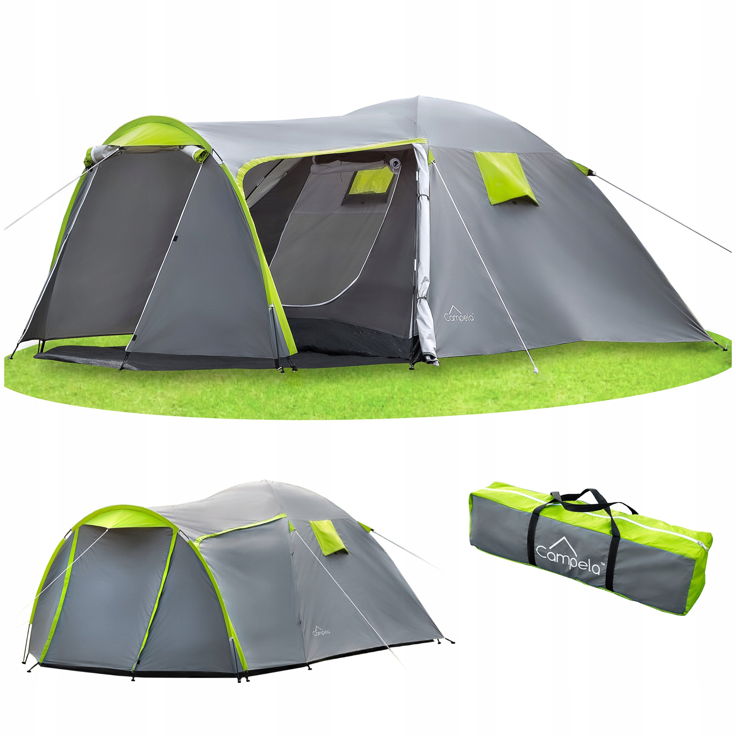 TOURIST TENT 4 PERSON FAMILY CAMPING WATERPROOF CAMPELA