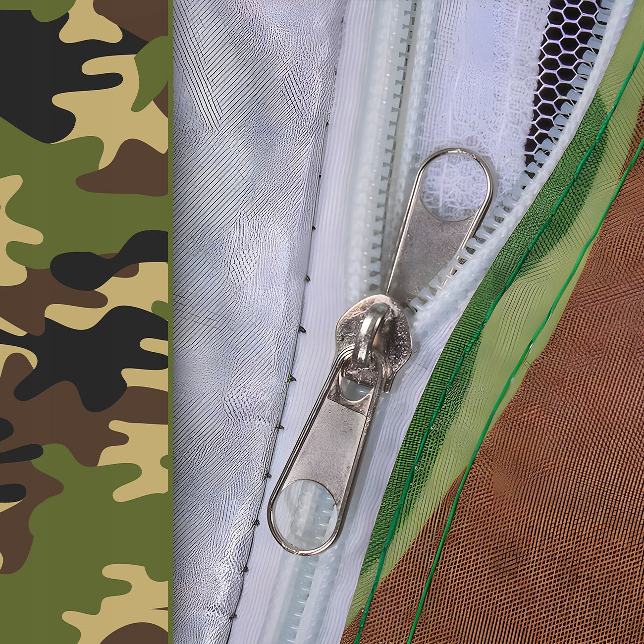 TOURIST TENT CAMO 4-PERSON CAMPING WITH MOSQUITO NET WINDOW 200 x 200CM Waterproofness 2000 mm
