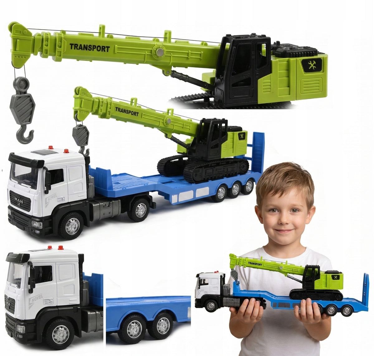 TOW TRUCK CONSTRUCTION CAR FOR CARRIAGE + CRANE LIGHT SOUND