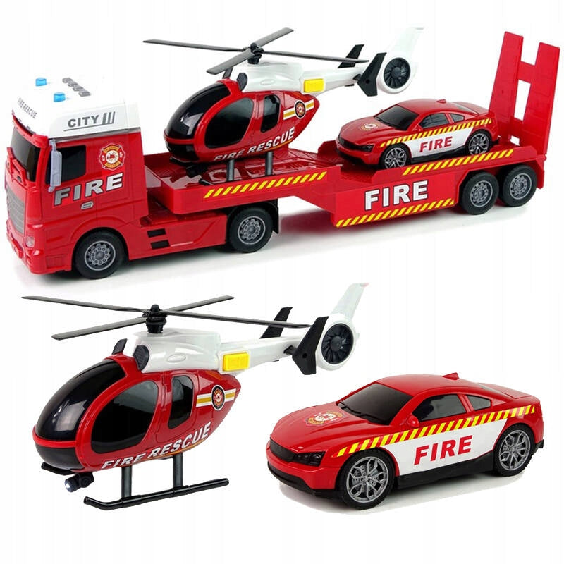 TOW TRUCK FIRE BRIGADE TRUCK CAR HELICOPTER LIGHT SOUND Packaging status original