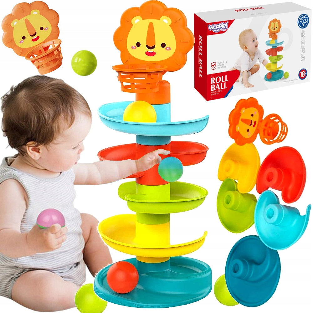 TOWER WITH BALLS Track for balls SLIDE balls +BASKET rattle