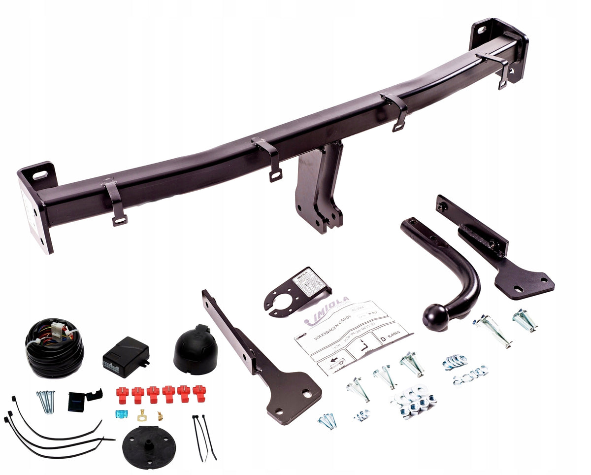 TOWING HOOK + 7PIN MODULE + VW CADDY harness from 2004 to 2020 1650kg