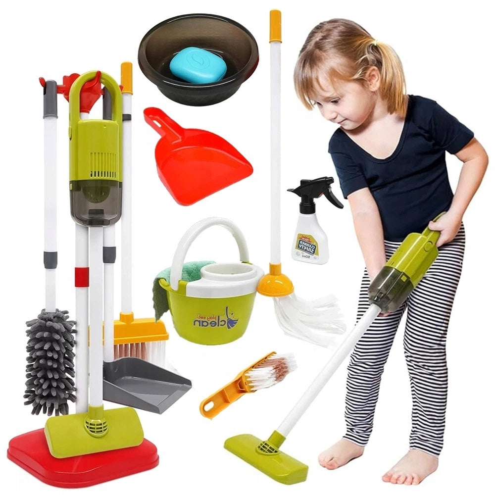 TOY CLEANING KIT 22 PIECES FOR KIDS VACUUM CLEANER BROOM MOP