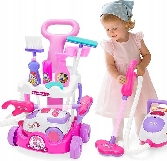 TOY CLEANING KIT FOR CHILDREN STROLLER VACUUM CLEANER SOUNDS OF LIGHT Brand deAO