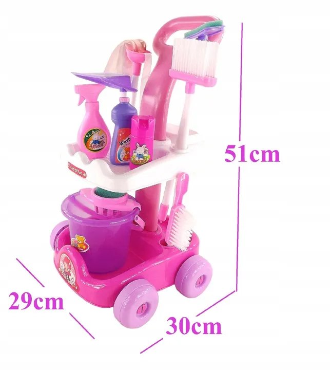 TOY CLEANING KIT PINK CART SWEEPER SPONGE MOP BUCKET Manufacturer code 5907385913299