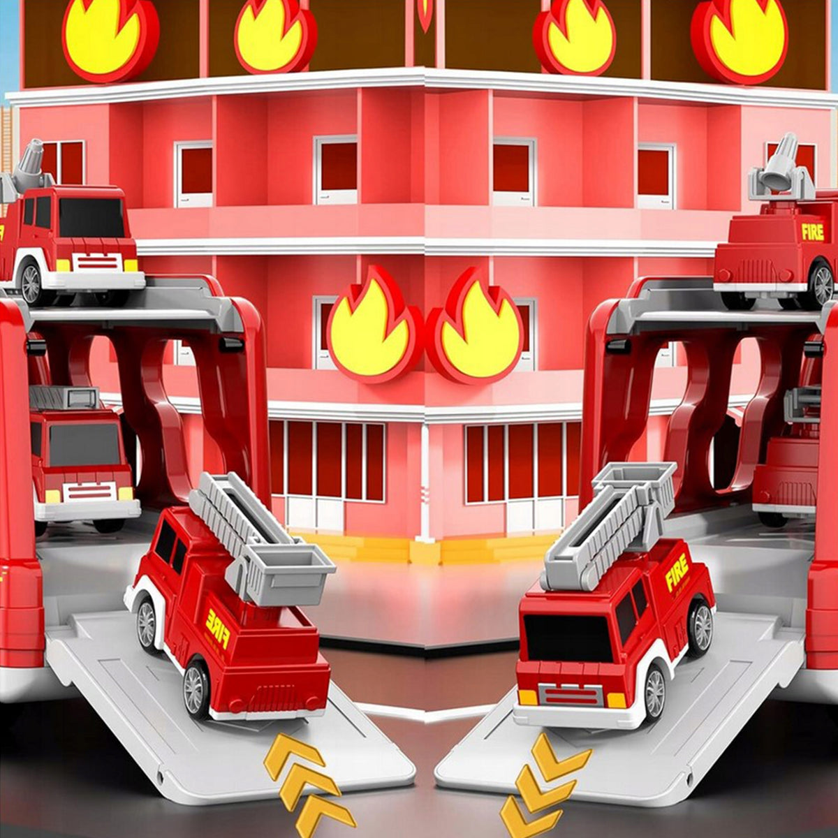 TOY FIRE TRUCK 5 CARS SOUND EFFECTS AND LIGHT CAR TOW TRUCK Manufacturer code 5906280652913