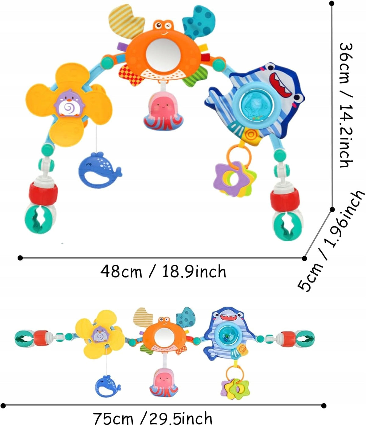 TOY FOR STROLLER SEAT CHAIRS SENSORY PENDANTS RATTLES HE0305 Packaging status original