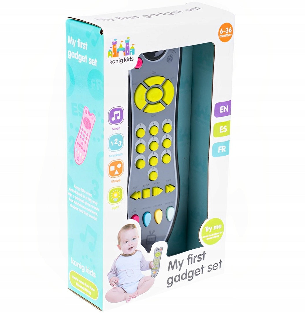 TOY INTERACTIVE REMOTE CONTROL LANGUAGE BUTTONS FOR KIDS WITH MUSIC Brand Ikonka