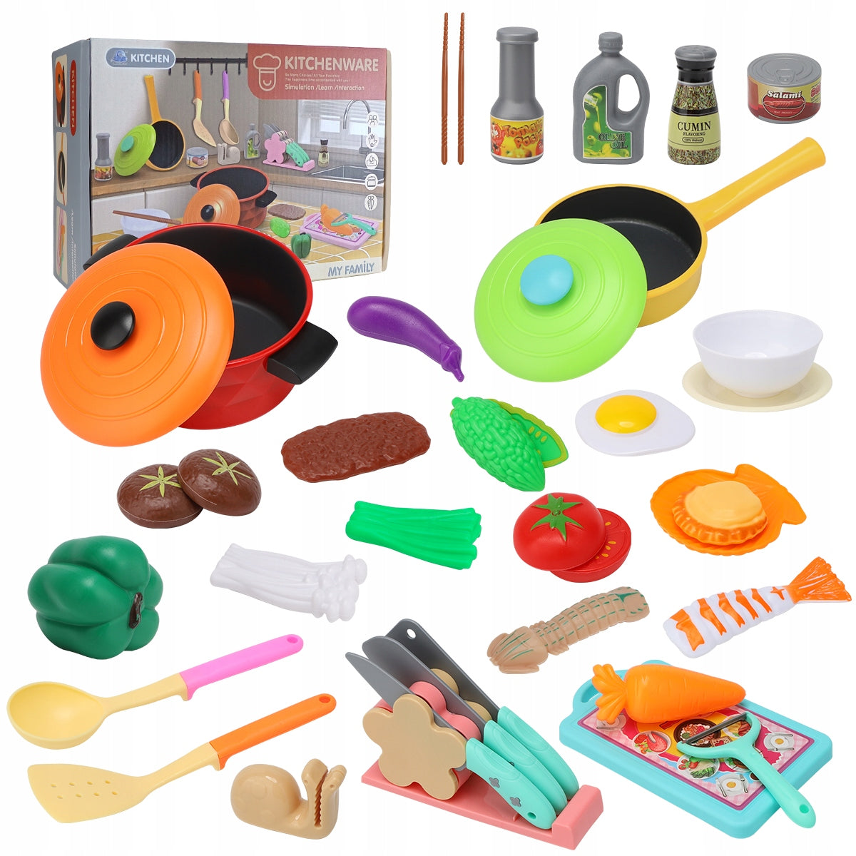 TOY KITCHEN FOR CHILDREN KITCHEN SET FOR COOKING |35 ELEMENTS| Packaging status original