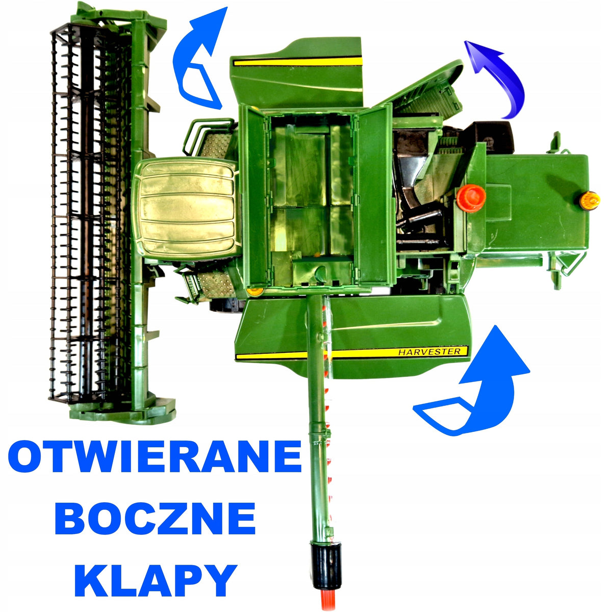 TOY LARGE GREEN AGRICULTURAL COMBINE HARVESTER 45 CM. COMBINE HARVESTER GIANT XXL!!! Packaging status original