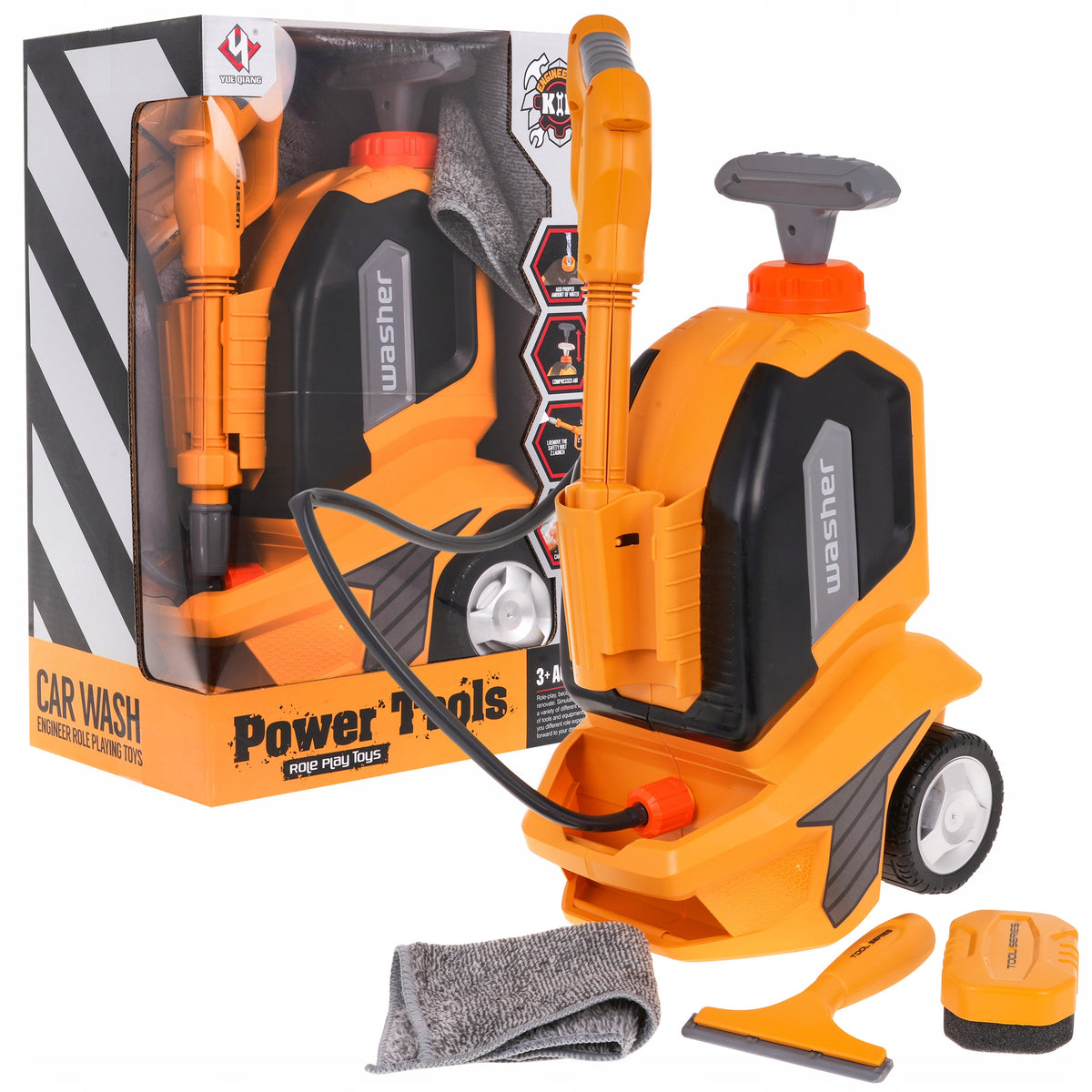 TOY PRESSURE WASHER SET FOR KIDS CAR WASH ACCESSORIES