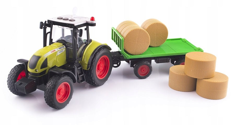 TOY TRACTOR WITH TRAILER INTERACTIVE TRACTOR WITH TRAILER BALES HAY Packaging status original