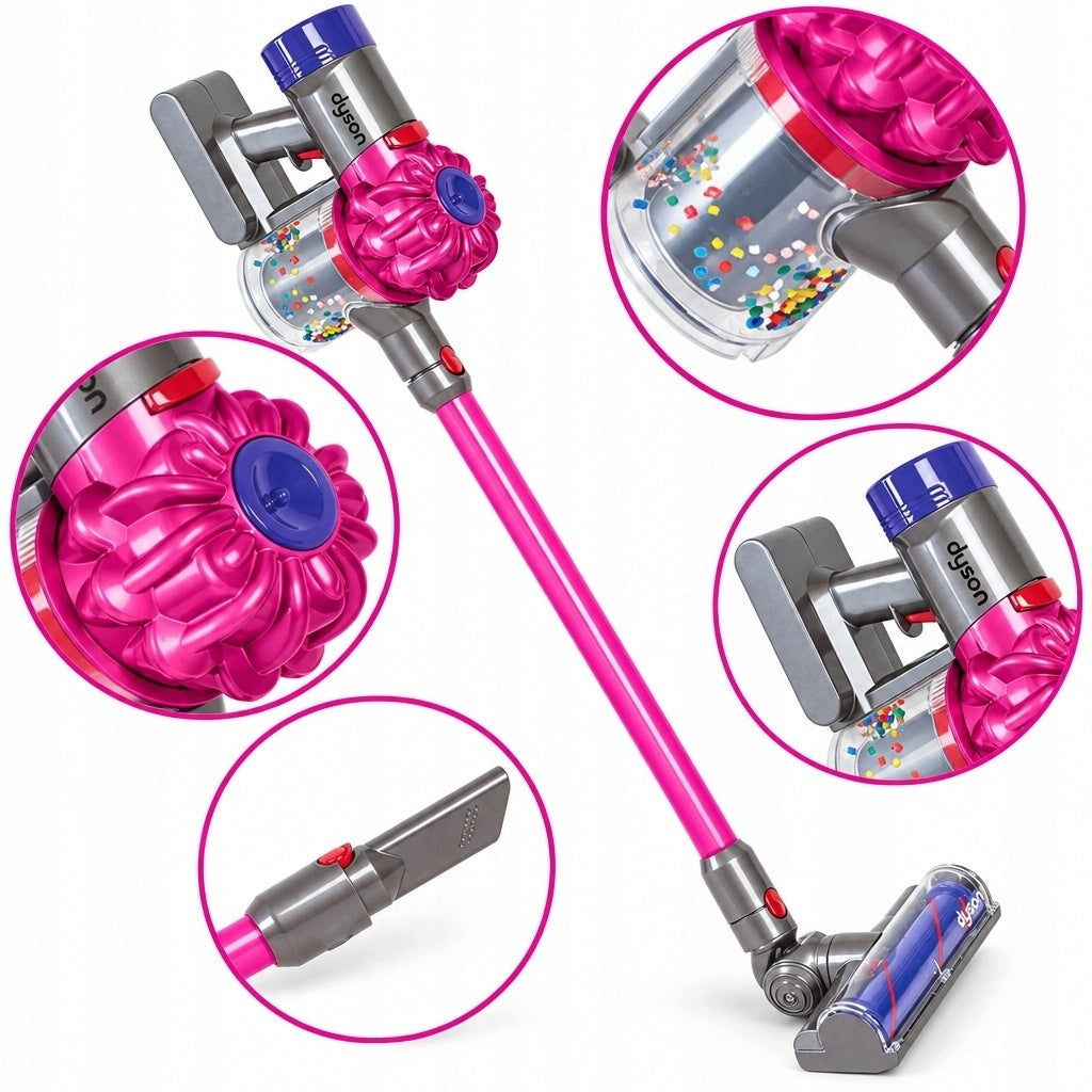 TOY VACUUM CLEANER DYSON CASDON 68CM PINK PLASTIC FOR CHILDREN 3+