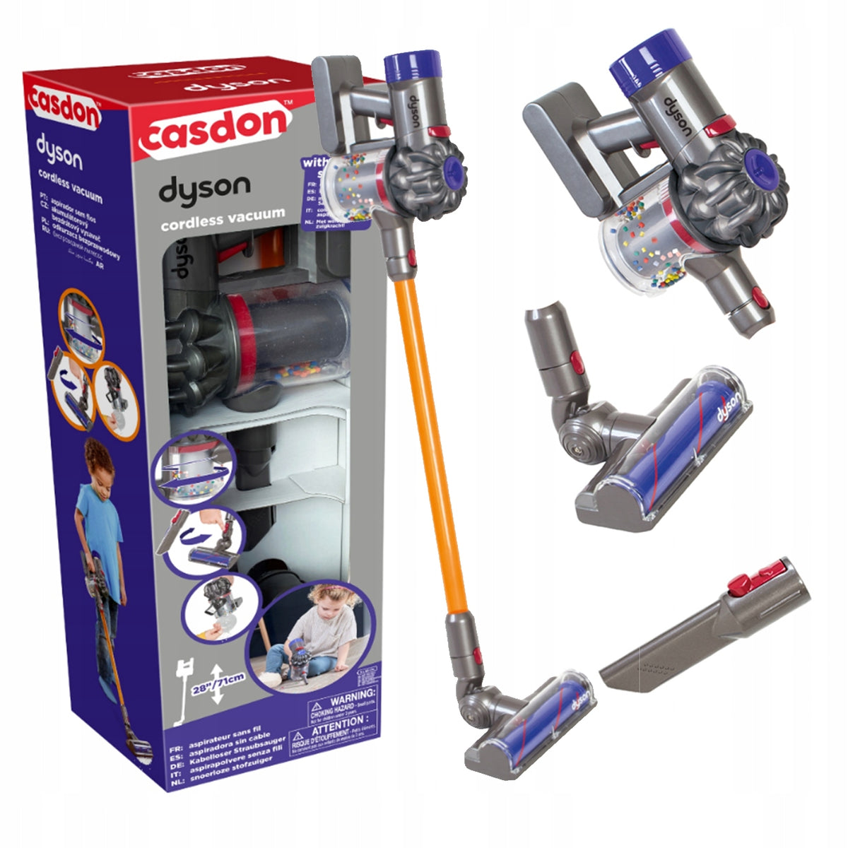 TOY VACUUM CLEANER DYSON FOR CHILDREN WIRELESS WITH SOUND SUCTION