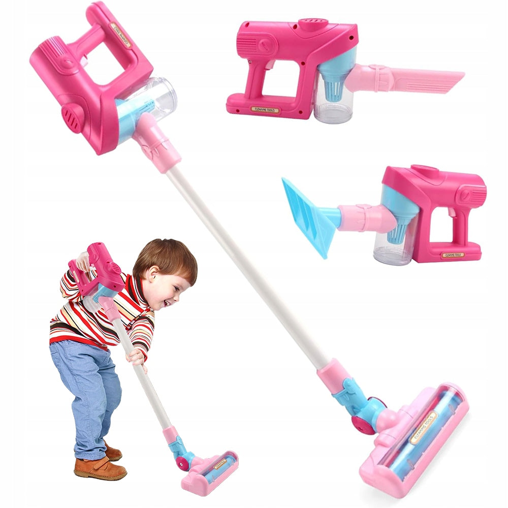 TOY VACUUM CLEANER FOR CHILDREN 2 MODES OF OPERATION SAFE ABS PINK