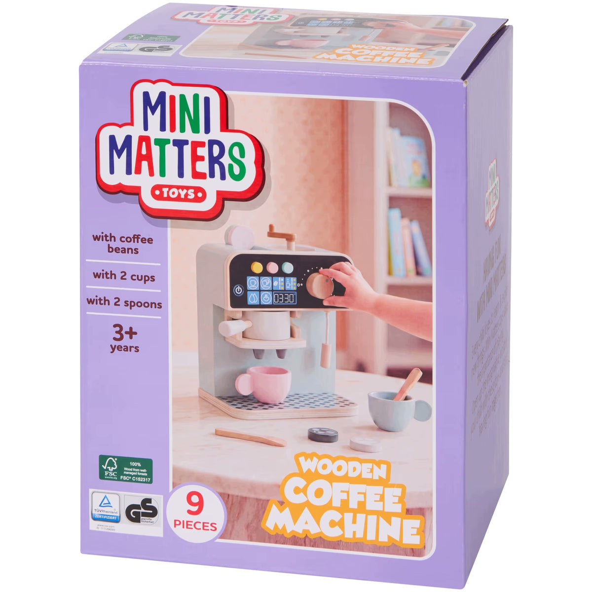 TOY WOODEN COFFEE MAKER KITCHEN ACCESSORIES MINI MATTERS 3+ Brand Mini Matters